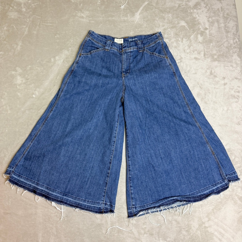 Pilcro Anthropologie Skirty Culotte Wide Leg Jeans Womens 29 Blue Boho Cropped